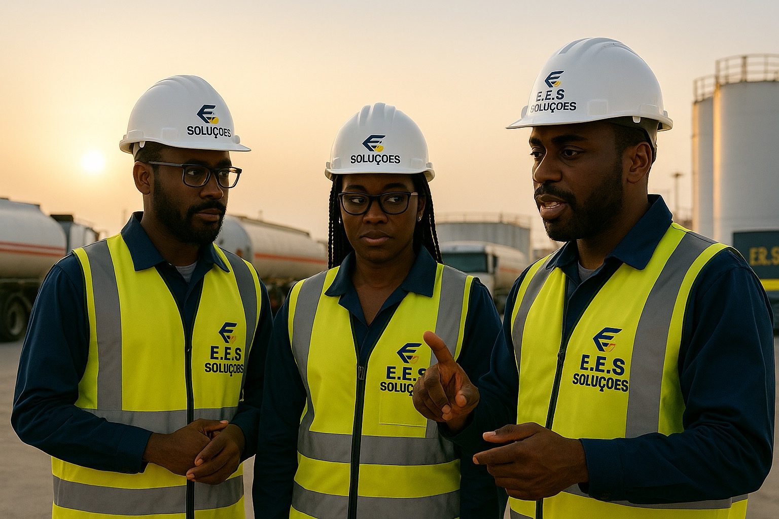 Equipa técnica da E.E.S Soluções em terreno industrial